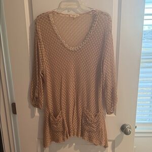 Indigo Soul Tan/Taupe Textured Tunic with Pockets